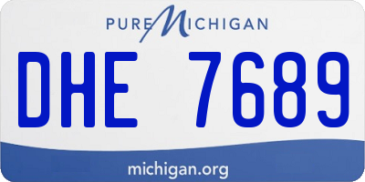 MI license plate DHE7689