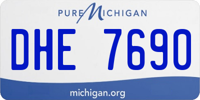 MI license plate DHE7690