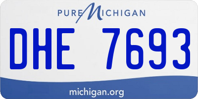 MI license plate DHE7693