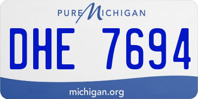 MI license plate DHE7694