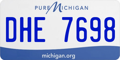 MI license plate DHE7698