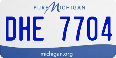 MI license plate DHE7704