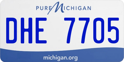 MI license plate DHE7705