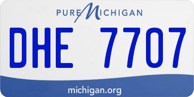MI license plate DHE7707