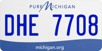 MI license plate DHE7708