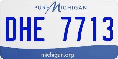 MI license plate DHE7713