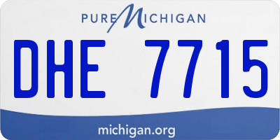 MI license plate DHE7715