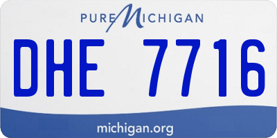 MI license plate DHE7716