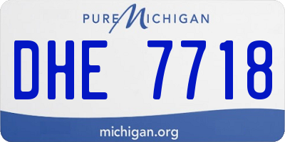 MI license plate DHE7718
