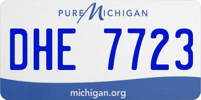 MI license plate DHE7723
