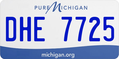 MI license plate DHE7725