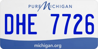 MI license plate DHE7726