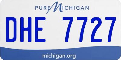 MI license plate DHE7727