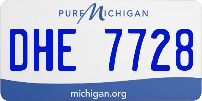 MI license plate DHE7728