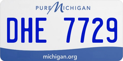 MI license plate DHE7729