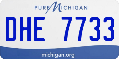 MI license plate DHE7733