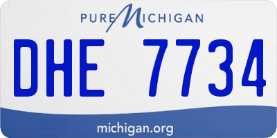 MI license plate DHE7734