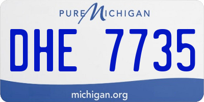 MI license plate DHE7735