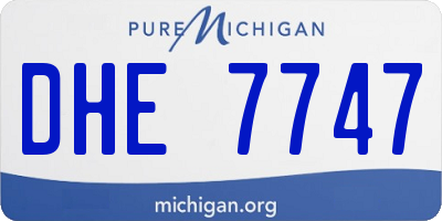 MI license plate DHE7747