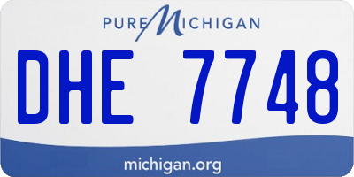 MI license plate DHE7748