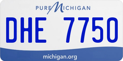 MI license plate DHE7750