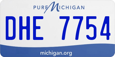 MI license plate DHE7754