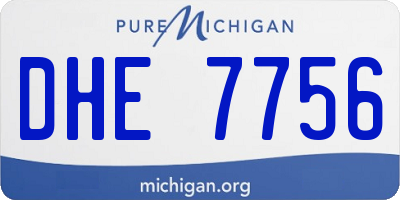 MI license plate DHE7756