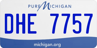 MI license plate DHE7757