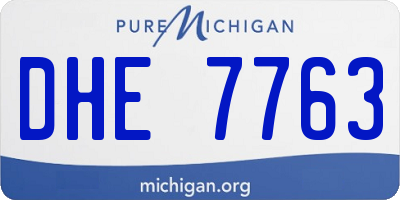 MI license plate DHE7763
