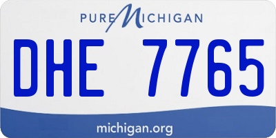 MI license plate DHE7765