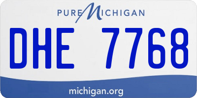 MI license plate DHE7768