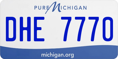 MI license plate DHE7770