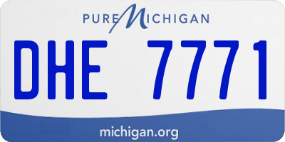 MI license plate DHE7771