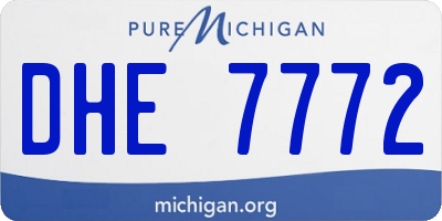MI license plate DHE7772