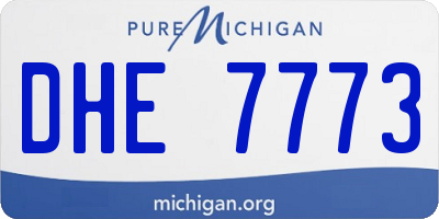MI license plate DHE7773