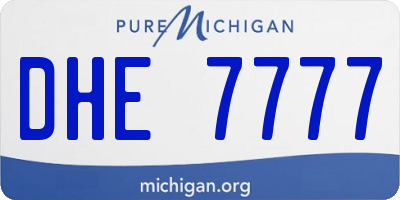 MI license plate DHE7777