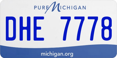 MI license plate DHE7778