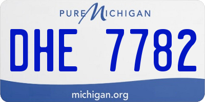 MI license plate DHE7782