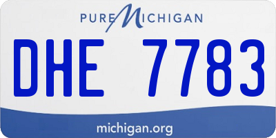 MI license plate DHE7783