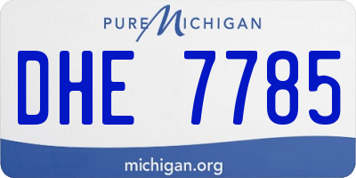 MI license plate DHE7785