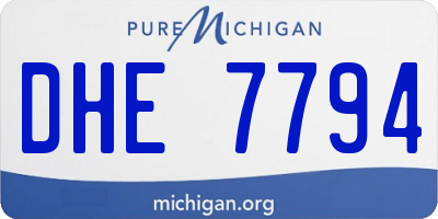 MI license plate DHE7794