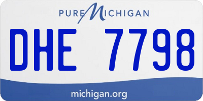 MI license plate DHE7798