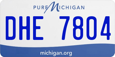 MI license plate DHE7804