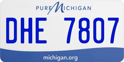 MI license plate DHE7807