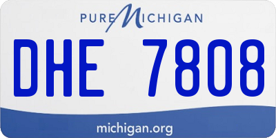MI license plate DHE7808