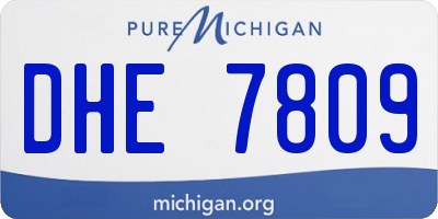 MI license plate DHE7809