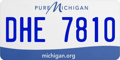 MI license plate DHE7810