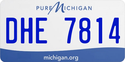 MI license plate DHE7814