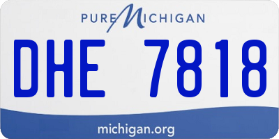 MI license plate DHE7818