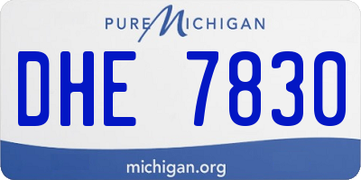 MI license plate DHE7830